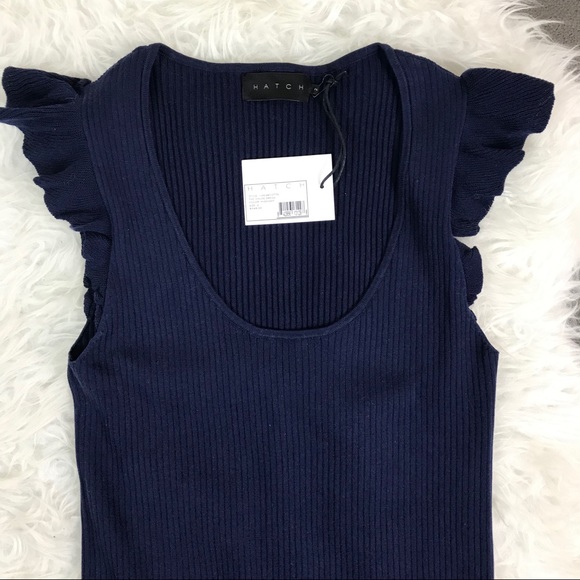 Hatch maternity Chloe ruffle ribbed knit dress - Picture 5 of 7